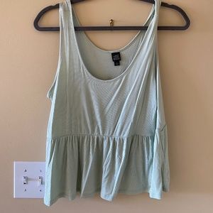 Light Green Babydoll Tan Top